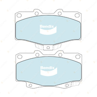8Pcs F + R Bendix 4WD Brake Pads Set for Toyota Land Cruiser HZJ 75RV 78R 73 75