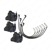 Bosch 3 Ignition Coils+Lead Kit for Holden Statesman WH 3.8L V6 171KW 00-03