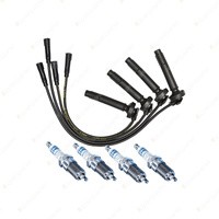 Bosch 4 Spark Plug+Lead Kit for Subaru Forester SF SF5 SF9 Legacy BE BH BL F4