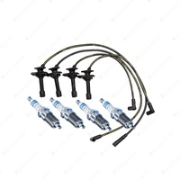 Bosch 4 Spark Plug+Lead Kit for Subaru Impreza GD GDA GG GGA 2.0L EJ205 F4 00-02