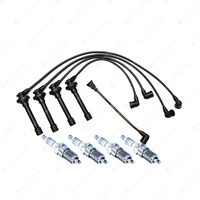 Bosch 4 Spark Plugs+Lead Kit for Nissan NX B13 Pulsar N15 Sentra N14 1.6L 90-00