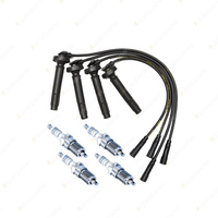 Bosch 4 Spark Plug+Lead Kit for Subaru Forester SF SF5 Legacy BE BE5 BH BH5 F4