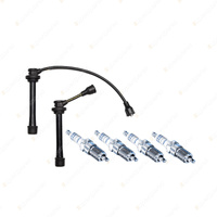 Bosch 4 Spark Plug+Lead Kit for Suzuki Jimny JB43W SN413 Liana RH416 RH418 I4
