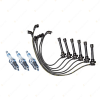 Bosch 3 Spark Plugs+Lead Kit for Mitsubishi Diamante TJ Magna TH TL Verada KW V6