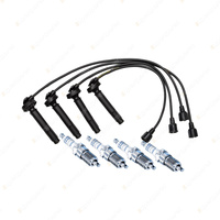 Bosch 4 Spark Plugs+Lead Kit for Subaru Forester SF SF5 2.0L EJ205 F4 92KW 98-00