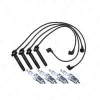 Bosch 4 Spark Plugs+Lead Kit for Subaru Forester SG SG9 2.5L F4 112KW 02-05
