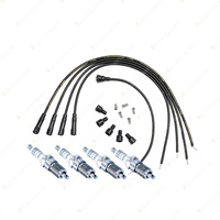 Bosch 4 Spark Plugs+Lead Kit for Toyota Toyoace RY31R 2.0L 5R I4 8V 80-85