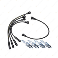 Bosch 4 Spark Plugs+Lead Kit for Nissan 1200 B110 Pulsar N10 Sunny B310 Vanette