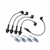 Bosch 4 Spark Plugs+Lead Kit for Toyota Townace KR42R KR43 1.8L I4 60KW 98-05