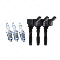 Bosch 3 Spark Plugs+3 Ignition Coils for Volkswagen Up AA 1.0L I3 12V 55KW 12-14