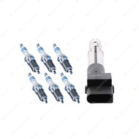Bosch 6 Spark Plugs+Ignition Coil for Volkswagen Golf MK 4 5 Multivan Touareg V8