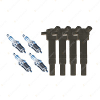 Bosch 4 Spark Plugs+4 Ignition Coils for Hyundai i40 VF iX35 LM Tucson TLE I4