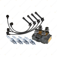 Bosch 4 Spark Plugs Coil Lead Kit for Mazda 626 GF GFSP GFSS 2.0L I4 97-02