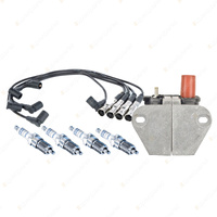 Bosch 4 Spark Plugs Coil Lead Kit for Mercedes Benz 190E W201 2.0L 2.3L I4 84-93