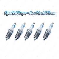 5 x Bosch Double Iridium Spark Plugs for Hummer H3 3.7L LLR I5 20V SUV 2007-2010