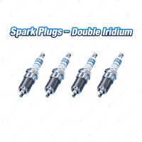 4 x Bosch Double Iridium Spark Plugs for Ford Fiesta WZ Kuga DM2 1.6L 4Cyl 12-17
