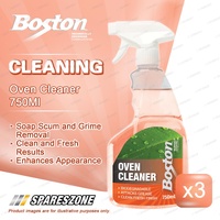 3 x Boston Oven Cleaner 750ML - Remove Grease Grime Food Residues From Ovens