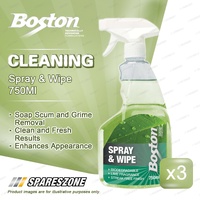 3 x Boston Spray & Wipe 750ML - for Commercial or Large-Scale Cleaning Needs