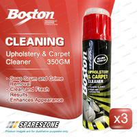 3 x Boston Upholstery & Carpet Cleaner 350G - Removes Stuborn Stains and Carpet