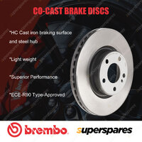 2x Front Brembo Co-Cast Brake Rotors for Mercedes-Benz CLS300d 350 C257 GLC X253