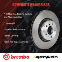 2x Front Brembo Composite Brake Rotors for BMW 740 745 750 G11 G12 840i M850i