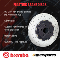 2x Front Brembo Two-Pieces Floating Disc Brake Rotors for Cadillac CTS 6.2L