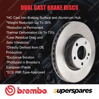 2x Front Brembo Dual Cast Brake Rotors for Mercedes-Benz AMG GT C190 X290 R190
