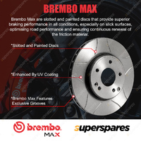 2x Rear Brembo Slotted Disc Brake Rotors for Volkswagen Polo PR 1KV ABS 230mm