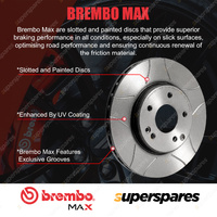2x Rear Brembo Max Brake Rotors for VW Golf BA5 BV5 5G BQ1 BE Passat B8 3G CB
