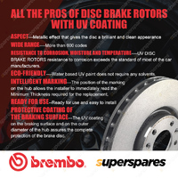 2x Rear Brembo UV Coated Disc Brake Rotors for Abarth 500 595 695 C 312 Smooth