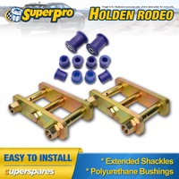 Extended Greasable Shackles & Superpro Poly Bushings kit for Holden Rodeo 83-03