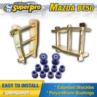 Extended Greasable Shackles & SuperPro Bushings kit for Mazda BT50 Gen 1 06-11