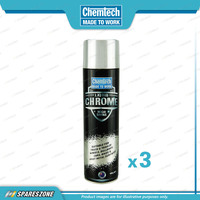 3 Chemtech Liquid Chrome High Shine Aerosol Spray 400G Reflective Chrome Finish