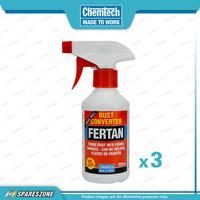 3 x Chemtech Fertan Rust Converter Trigger Pack 250ML Non-Flammable