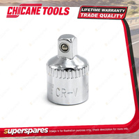 Chicane 3/8"(F) x 1/4"(M) Socket Adapter - Chrome Plated Chrome Vanadium Steel