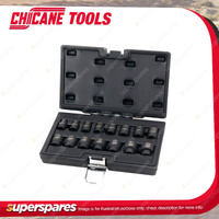 14 Pcs of Chicane 1/2" Drive 6Pt Metric Impact Socket Set - Cr-Mo Steel