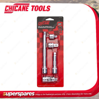 5 Pcs of Chicane 3/8" Drive Wobble Plus Extension Bar & Accessory Set