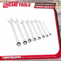 8 Pcs of Chicane Metric Ratchet Spanner Set - 72 Teeth Chrome Vanadium Steel