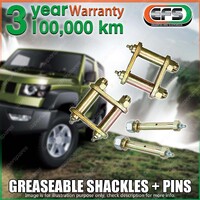 Front EFS Greaseable Leaf Springs Shackles + Pins for Nissan Patrol MQ LWB 80-97