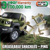 Front EFS Greaseable Shackles + Pins for Toyota Landcruiser FJ HJ 45 Series CAB
