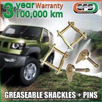 Rear EFS Greaseable Shackles + Pins for Toyota Landcruiser HZJ 79 Series