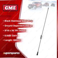 GME 600mm 6.6DBI Antenna Stainless Steel Whip - 5/16x26 TPI Thread AE4008