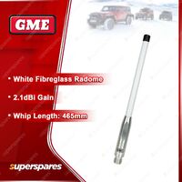 GME 465mm 2.1DBI Gain White Antenna Whip Suit AS004 580mm Radome Antenna
