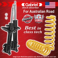 Front Gabriel Ultra Strut Shocks + STD King Coil Springs for Holden Nova LG