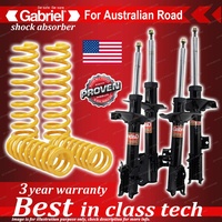 4 x Raised Gabriel Shock + Coil Spring for Nissan X-Trail T30 2.5L 4WD 9/01-9/07