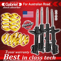 4 x Lowered Gabriel Shock + Coil Spring for Holden Nova LG 1.8L Hatch Sedan