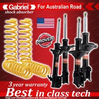 4 x Raised Gabriel Shock + Coil Spring for Subaru Forester SG9 4WD Wagon 02-2/08