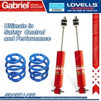 2 Front Sport Low Gabriel Guardian Shocks + Lovells Springs for Holden HK 8 Cyl