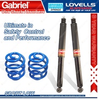 Rear Sport Low Gabriel Ultra Shocks + Lovells Springs for Daewoo Lanos 4 Cyl