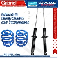 2 Rear Sport Low Gabriel Ultra Shocks + Lovells Springs for Toyota Paseo EL54